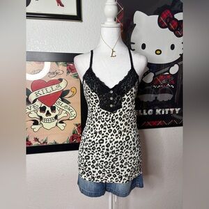 Black & White Leopard Print Cami Top